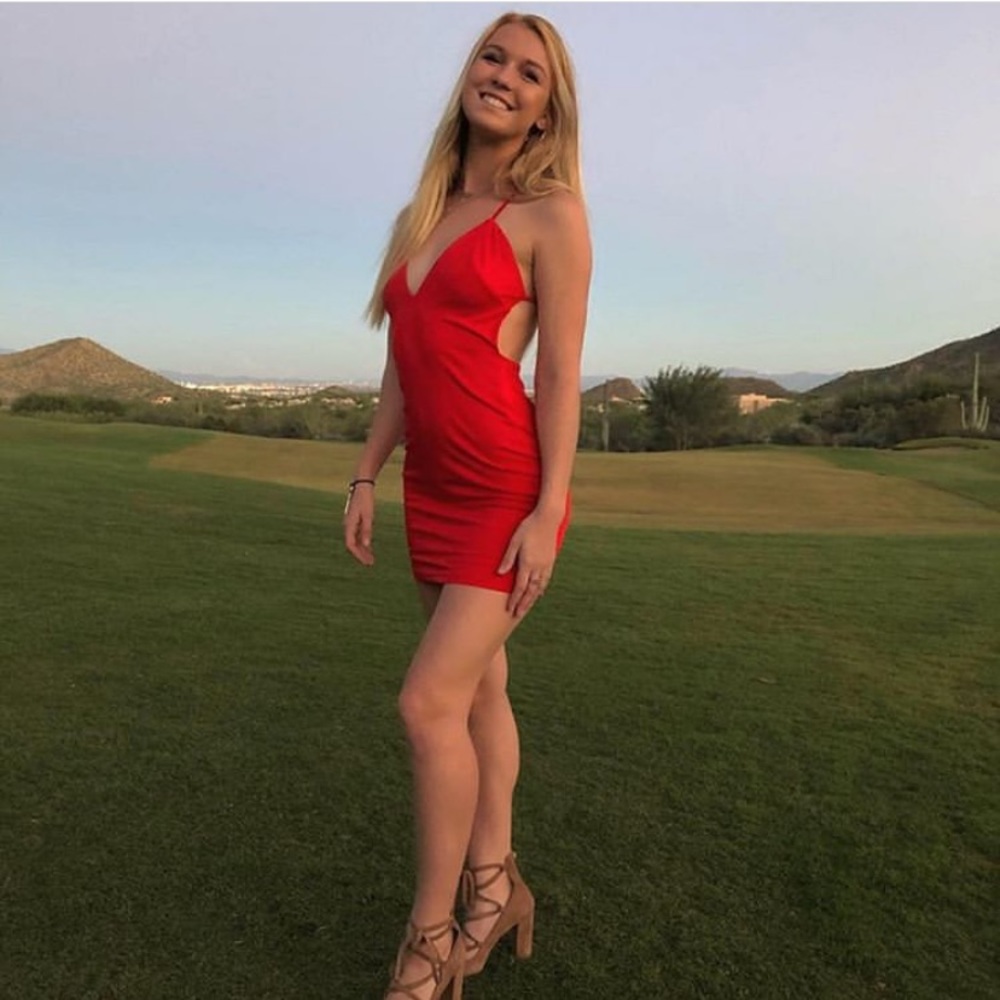 Red Backless Mini dress